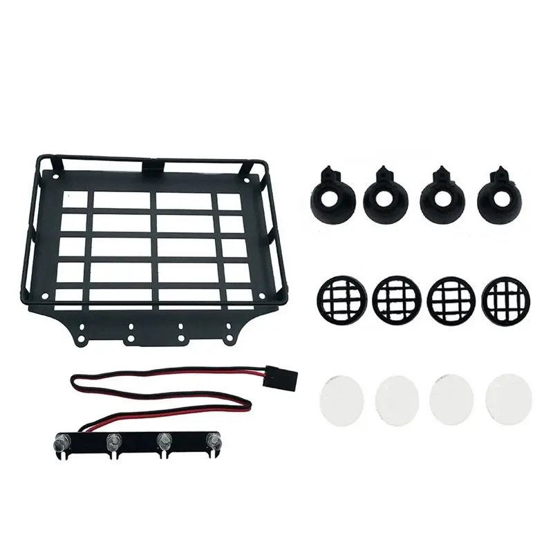 CYGJ-RC Car Tuning Upgrade Parts Metal Luggage Rack Light Kit For H12Y 1/12 Series RC Car DIY Repair Modify Accessories