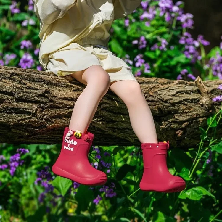 Perfect new Rain Shoes Waterproof Tall Tube Non-slip Cartoon Treading Shoes
