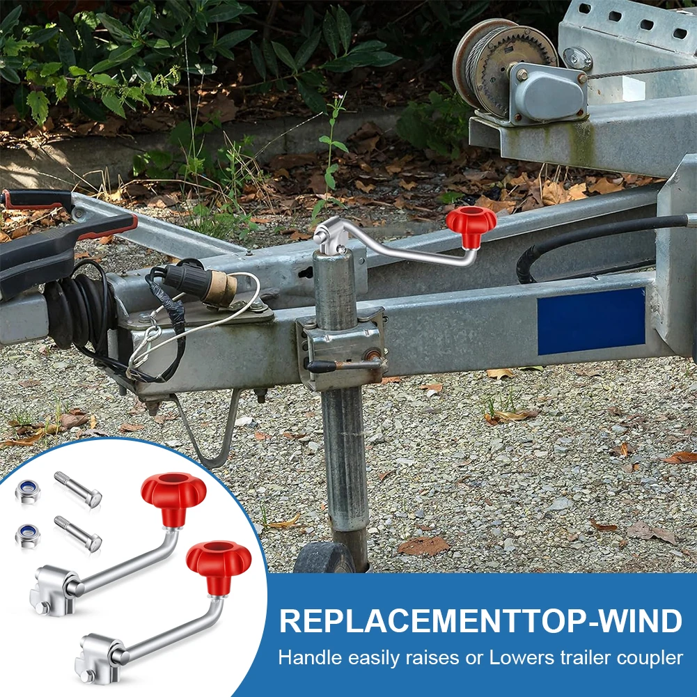 

2 Set Wind Jack Handle Comes with Bolt Nut Spacers Replacement Top Wind Trailer Jack Crank Handle Fits Most Jacks Trailer