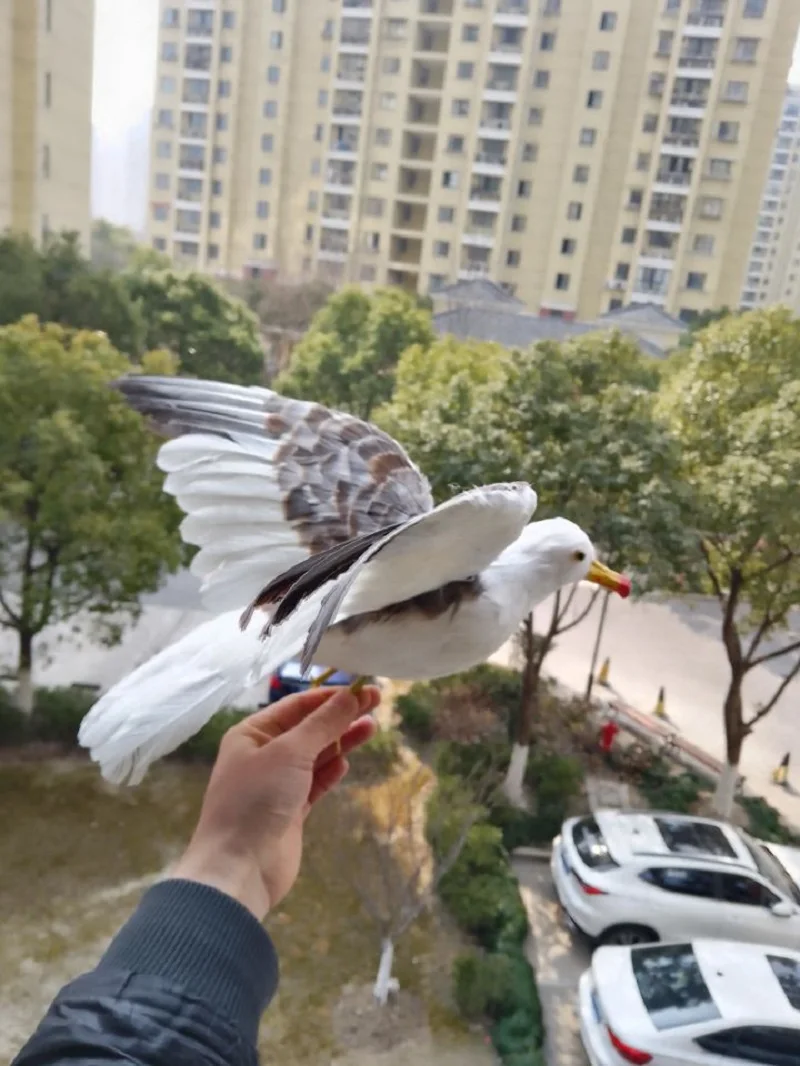 

Simulation Seagull Bird Static Model Spreading Wings Seagull Ornaments Craft Gardening Home Yard Garden Decoration Gift P1000