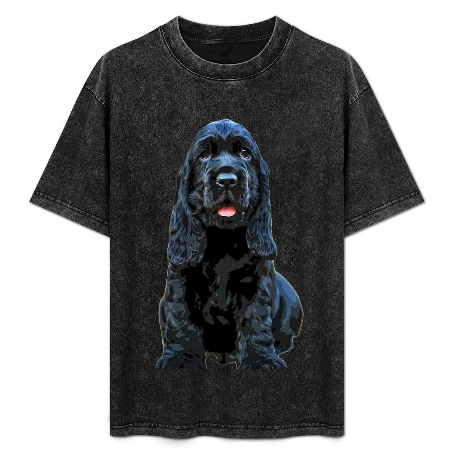 

Black English Cocker Spaniel Puppy Dog T-Shirt Graphic Print Short Sleeve T-Shirt