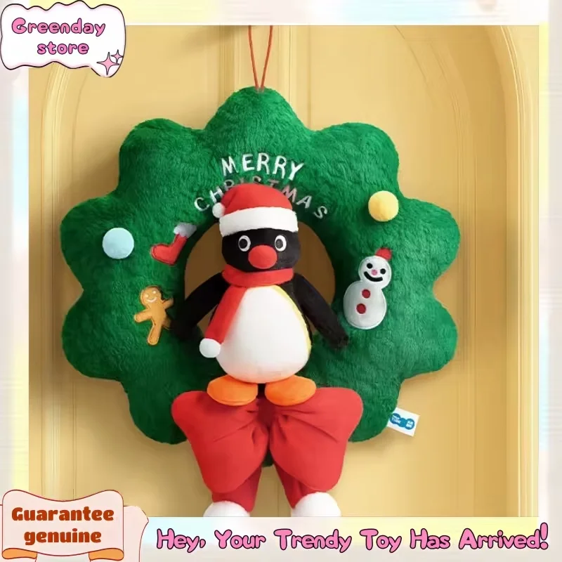 

Kawaii Pingu Plush Toys Christmas Tree Plush Doll Pingu Christmas Wreath Stuffed Doll Penguin Accessories Model Home Decoration