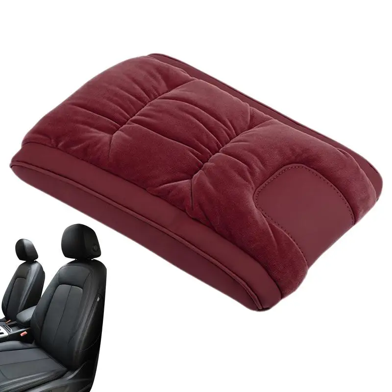 Armrest Cover For Car Car Arm Rest Cover Flannel Pad Armrests Cover Thick Car Console Cover Non-Slip Soft For Car Center Console