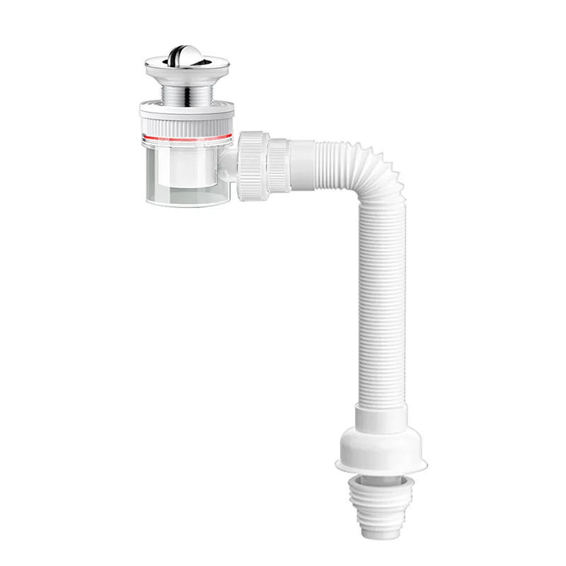 

Слив для раковины в ванной, комплект сливных труб для умывальника с защитой от засоров и запаха, визуализированные фитинги для сливных труб.