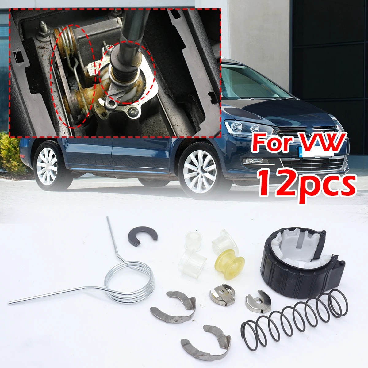 

12pc Complete Set Upgrade Bushing MT Gearbox Rebuild Kit Shifter Lever Adjuster For Skoda Octavia 1Z 1U Fabia 6Y 2001 2002- 2007