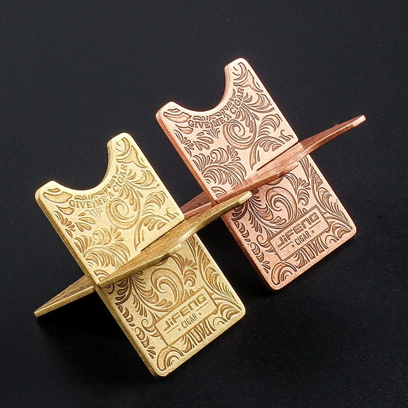 

2026 New Carved Brass Cigar Stand Rack Holder Foldable Cigar Display Rack Cigar Travel Rack Holder Tool Gift