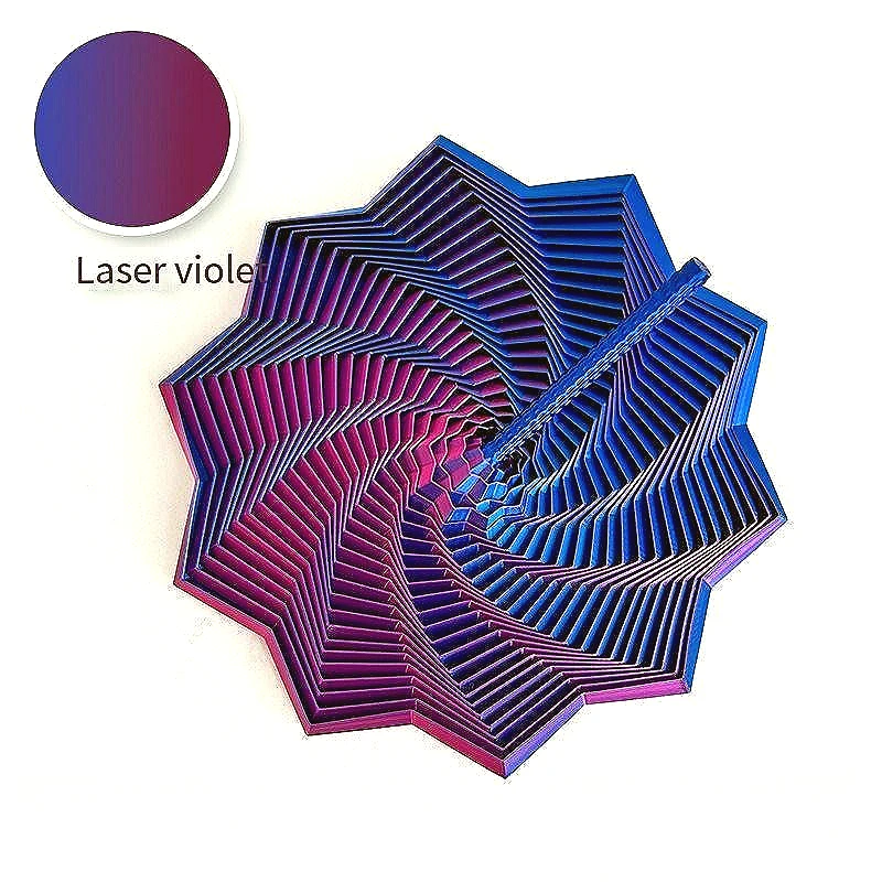3D Printing Fractal Star Ornaments Rotating Spiral Geometric Model Portable Decompression Toys Luminous