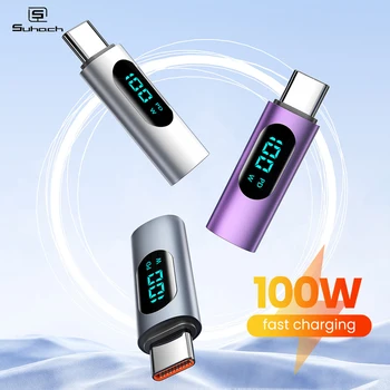 5a סוג תצוגה דיגיטלית סוג c נקבה לסוג c מתאם זכר עבור iphone samsung xiaomi usb 2.0 העברת נתונים קשירת קשר