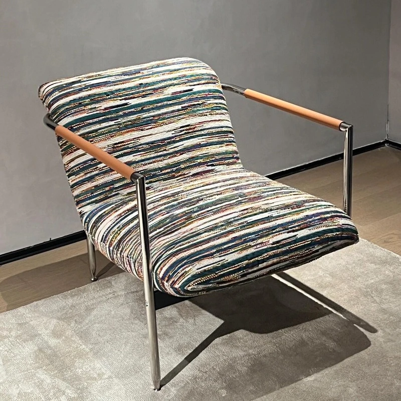 Single leisure sofa armchair hotel homestay stainless steel single chair