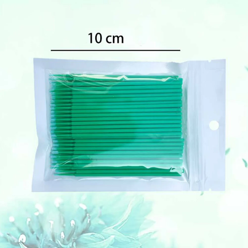 100 Pcs Micro Applicator Brush Eyelash Extension Cotton Swabs Small Head Purple