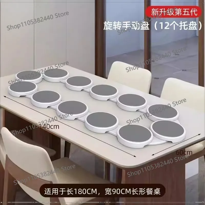 Portable dining table rotating tray household dinner plate  turntable vegetable plate suitable for  table special manual table