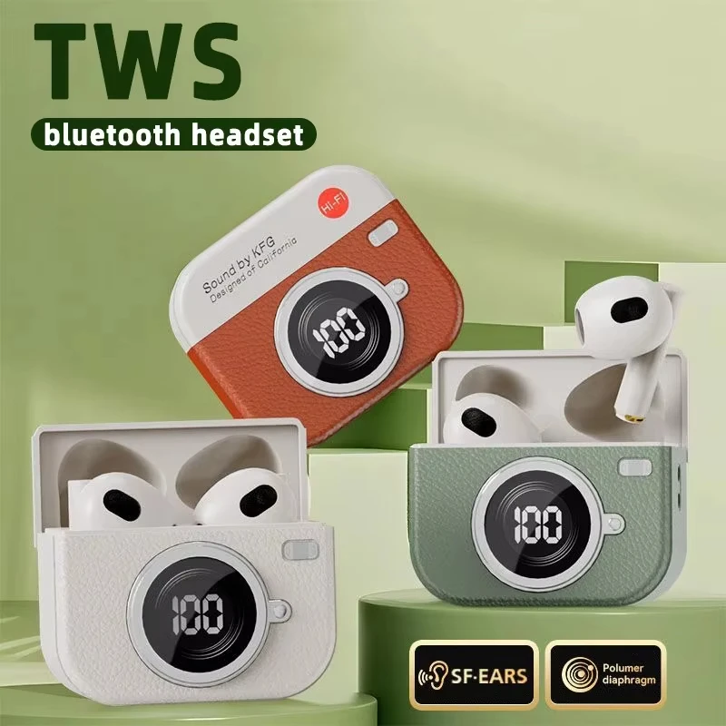 Wireless Bluetooth Earphones Bluetooth 36 Hours Playback Sport Tws Earbuds with Led Display Headphones Built-In Mic Gift