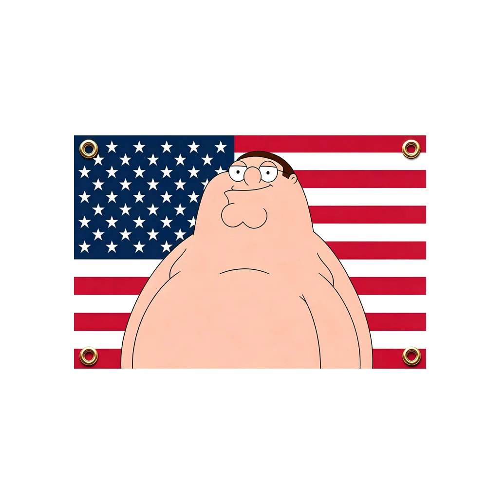 Family Guy Peter Griffin US Tapestry Flag 2x3ft 3x5ft Cartoon Anime Polyester For Bedroom Dorm Man Cave Funny Meme Wall Hanging