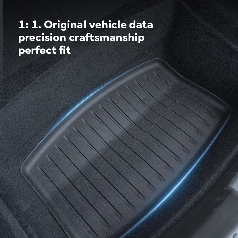 For Tesla Model 3 Highland 2024 2025 Front and Back Trunk Mat TPE Carpet Waterproof Weather-resistant Pads Up and Down Layer Mat
