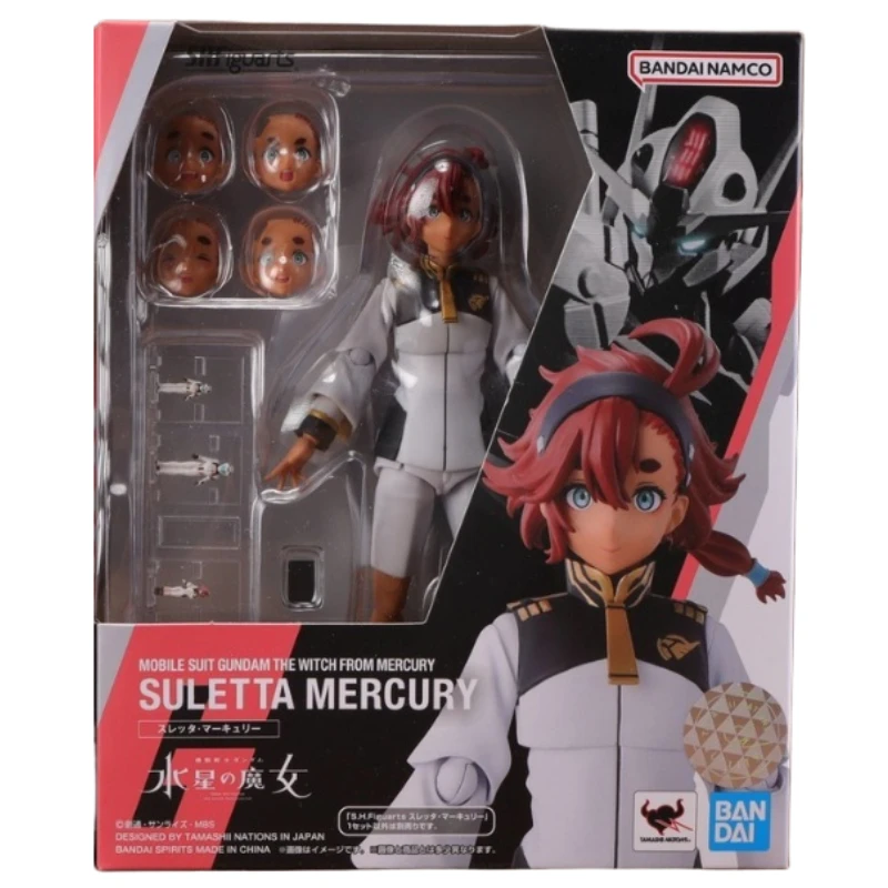 In Stock Original Bandai SHF Gundam Series Suletta Mercury Action Figures Animation Toys Model Genuine Collector Anime Hobby