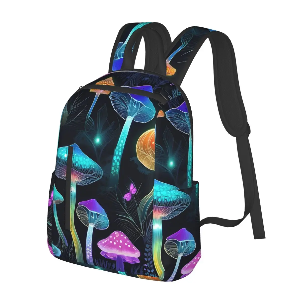 Luminous Transparent Mushroom Student Backpack School Bag Hiking Travel Daypack for Boys Girls Bookbag Shoulder Bags