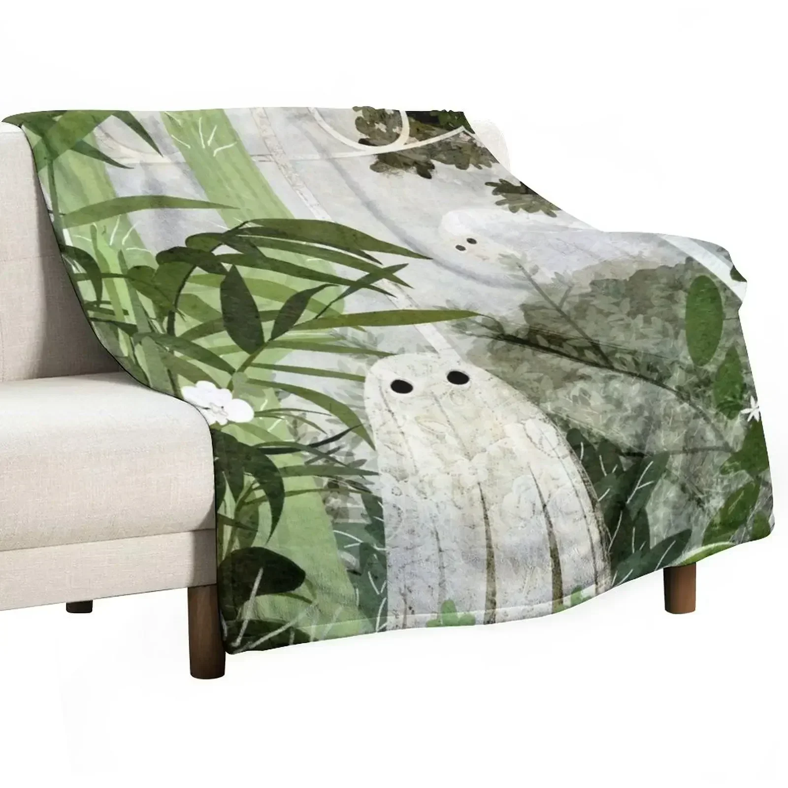 

There's A Ghost in the Greenhouse Again Throw Blanket Soft Plaid Softest Plaid on the sofa Blankets