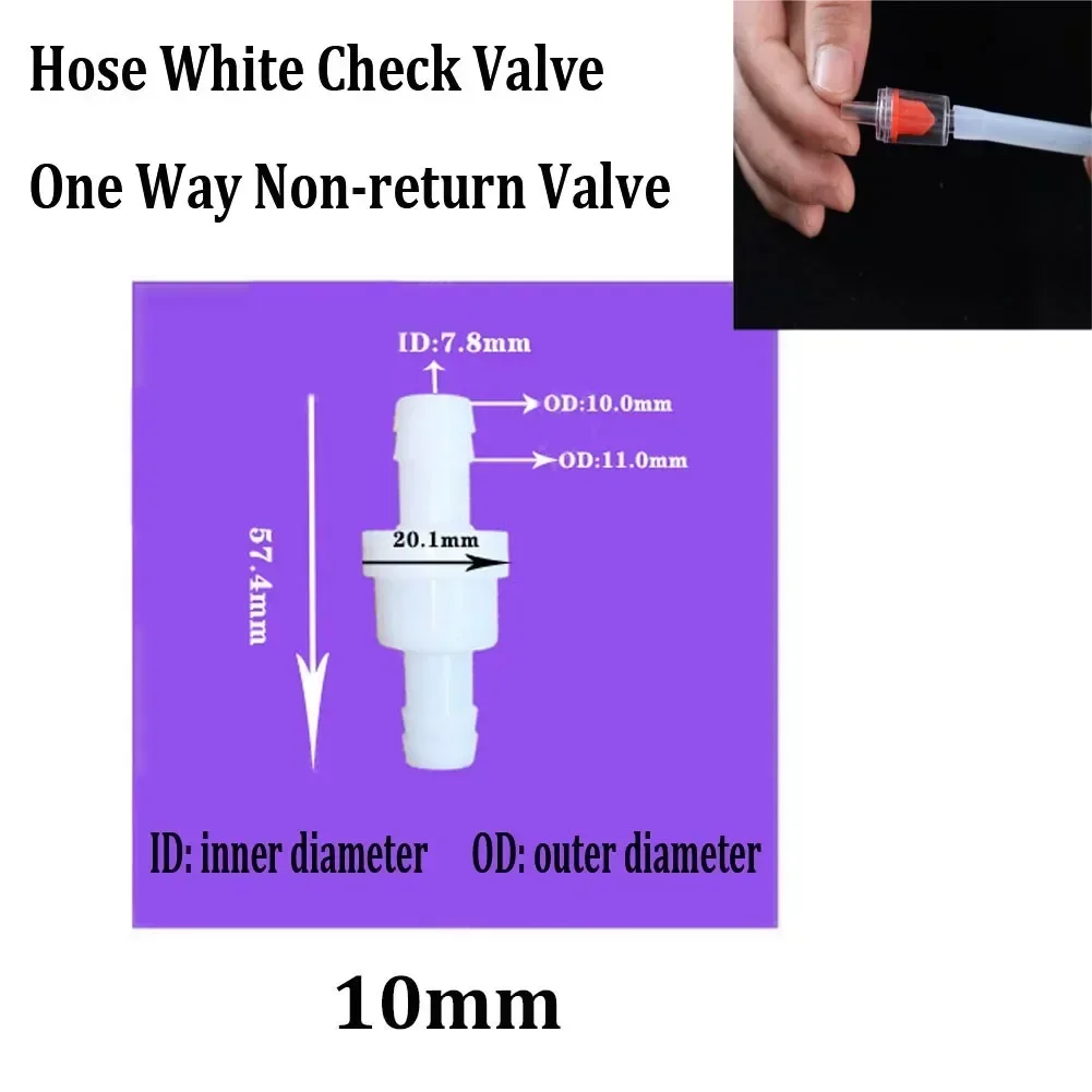 4mm 6mm 8mm 10mm 12mm Hose ID Plastic White Check Valve   Way Non-return Valve Herramientas Ferramentas Navaja