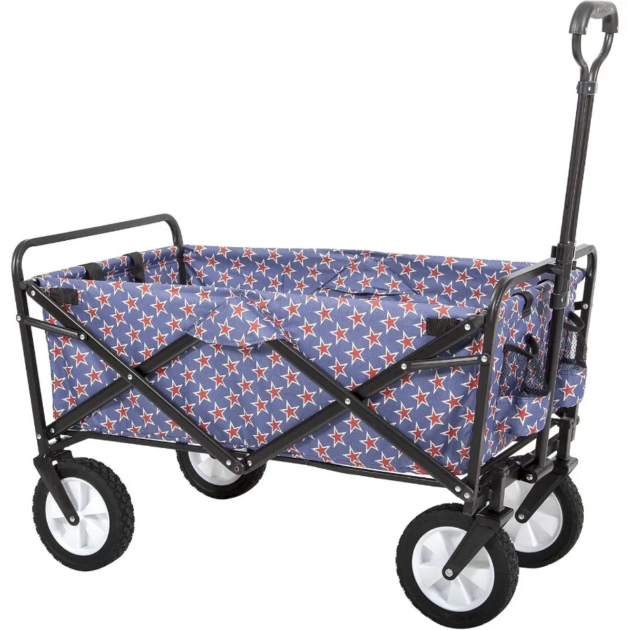 

Mac Sports WTC202 Collapsible Folding Outdoor Utility Wagon Americana for Garden Camping Beach and Yard Work Durable Lightweigh