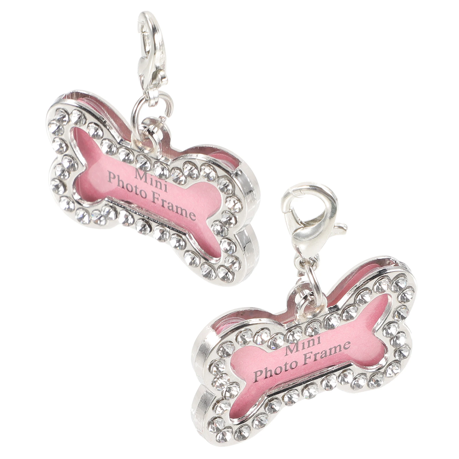 

2pcs Pet Tags Pink Stainless Steel Dog Name Tags for Pets Small Size Lightweight Durable Cat Dog ID Tag Accessories