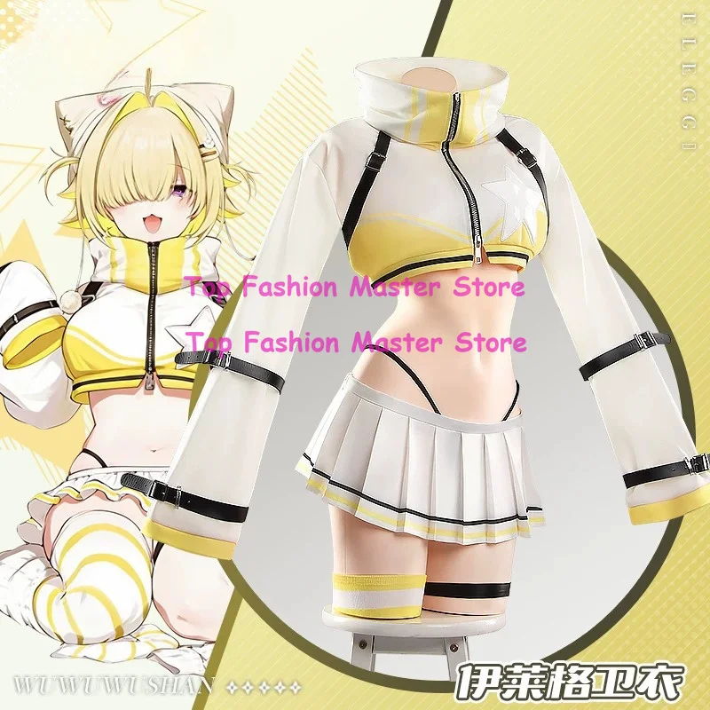 

Elegg NIKKE Cosplay Costume Game Outfit Yellow White Hoodie Full Set Skirt Halloween Carnival Party Wear