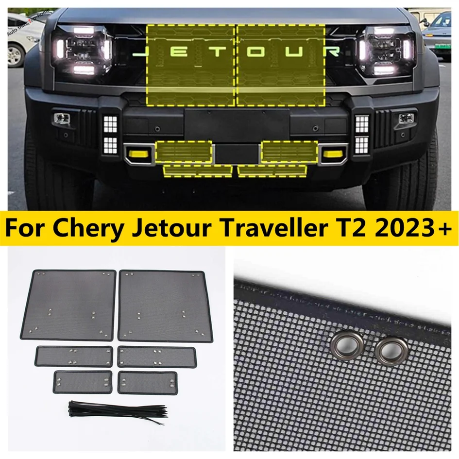 

Car Front Grille Insect Proof Net Radiator Condenser Protective Frame Cover For Chery Jetour Traveller T2 2022 2023 Accessories