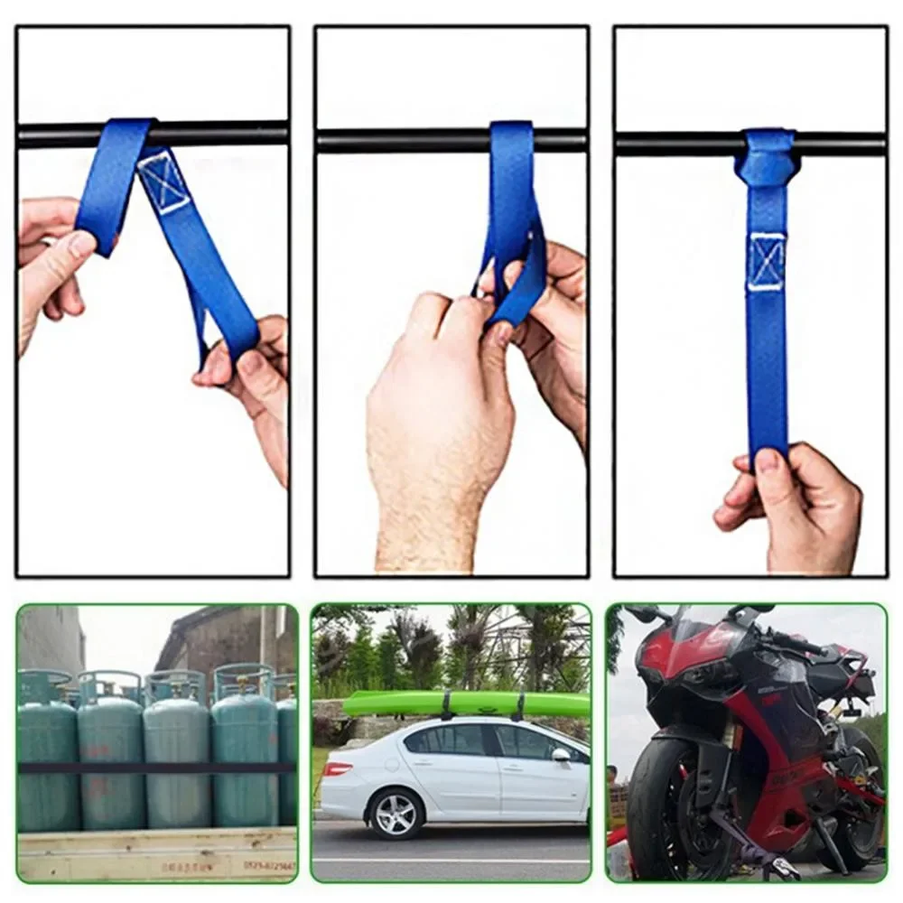 2 قطعة دراجة نارية سيارة التعبئة التعادل داونز حلقة حزام جذع البضائع الأمتعة ثابتة دائم متعددة الأغراض النايلون لينة الأشرطة العالمي