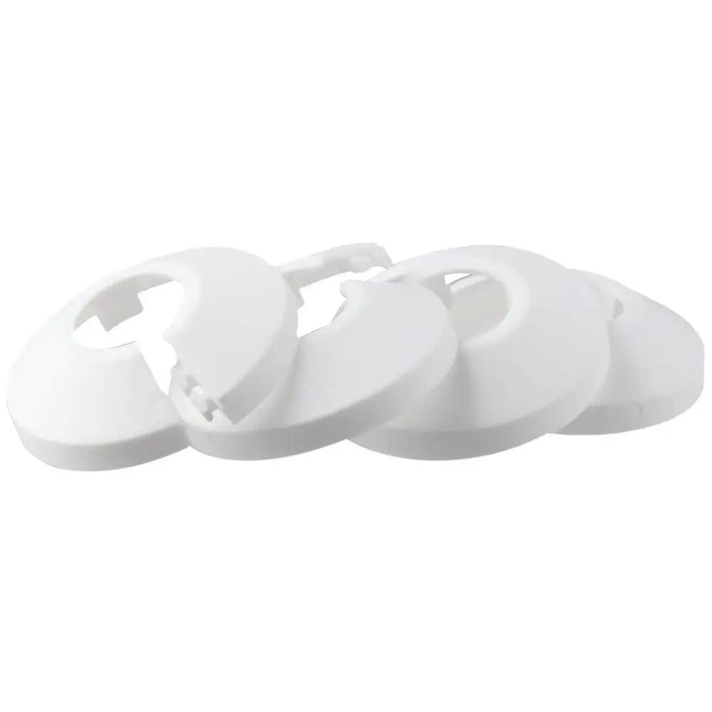4pcs PP Plastic Pipeline Decoration Cover White 20mm Easy Installation Water Pipe Angle Valve Collars Decoration Pipe Collars