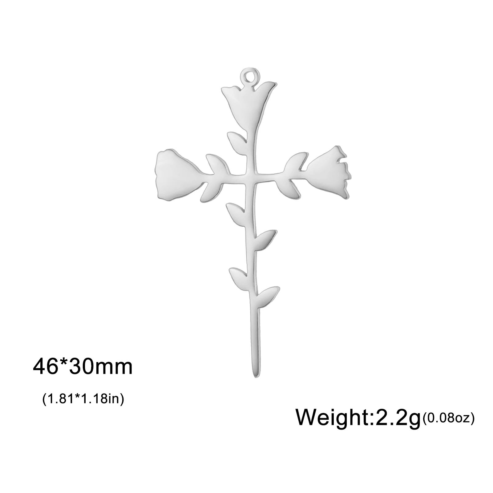 3 teile/los Elegante Edelstahl Rose Kreuz Anhänger Romantische Blume Charms Für Schmuck Machen DIY Halskette Ohrring Zubehör – Detail 6