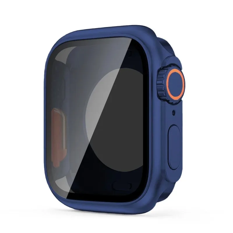 Displayschutzfolie für Apple Watch 46 mm, 44 mm, 45 mm, 40 mm, 41 mm, hartes PC-Gehäuse vorne und hinten, iWatch 10, 9, 8, 7, 6, Wechsel zu Ultra