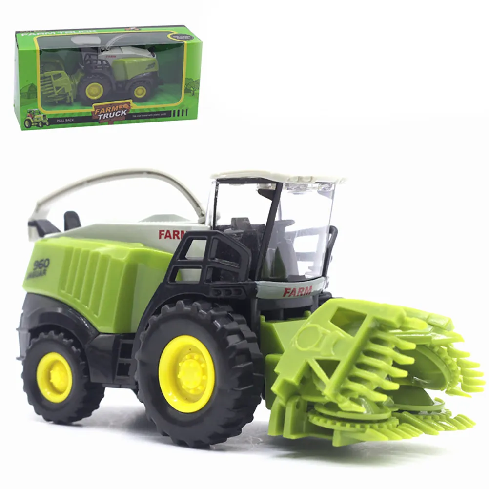 Realistic 1:42 Alloy Farm Harvester Vehicle Kids Farmer Play House Game Gift Birthday Christmas Reward Green Harvester Model Toy