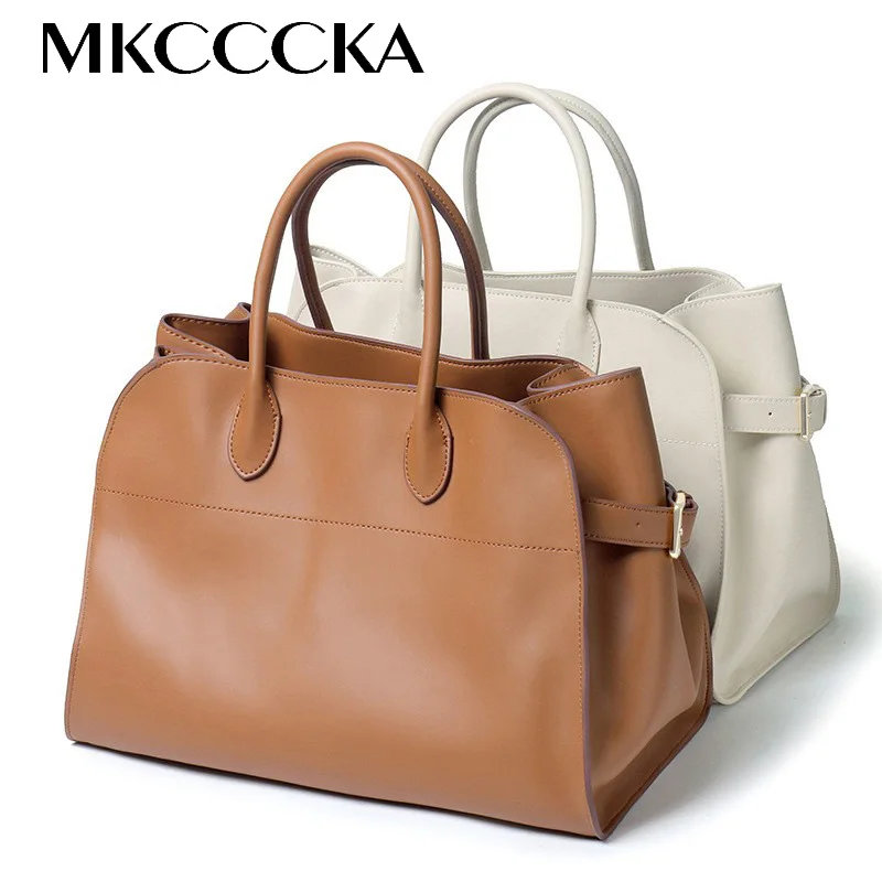 Top layer leather luxury tote bag designer large capacity commuting handbag women\'s bag Single shoulder crossbody bag