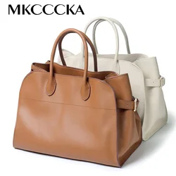 Top layer leather luxury tote bag designer  large capacity commuting handbag women's bag Single shoulder crossbody bag