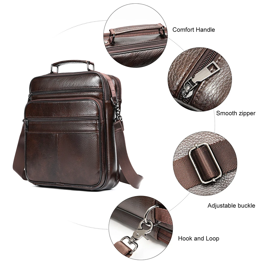 WESTAL-Bolso de piel auténtica para hombre, de 13 pulgadas bandolera para ordenador portátil, para documentos, negocios, 6173