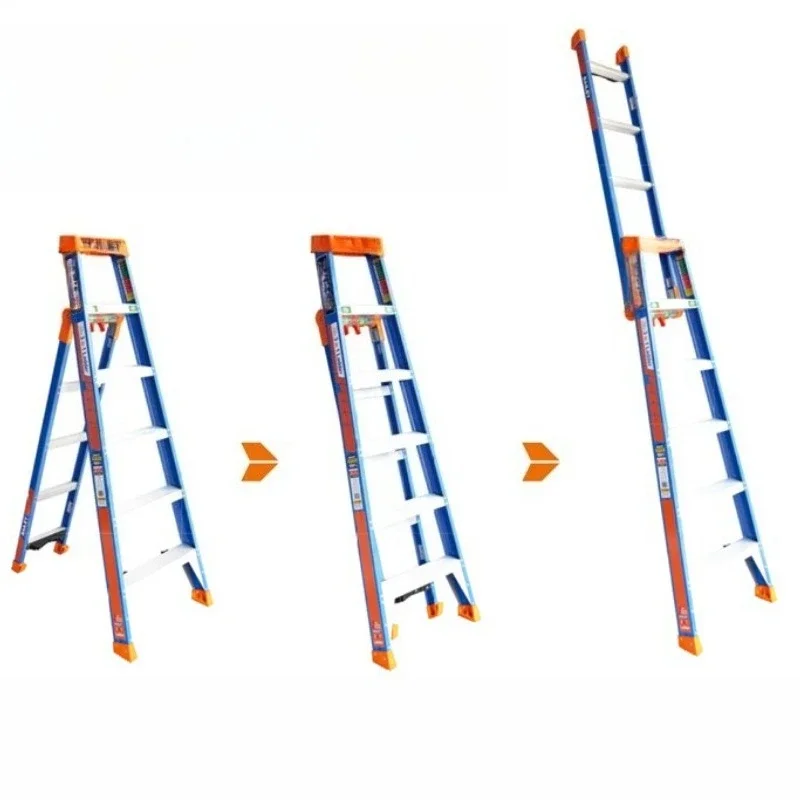 FRP Insulated 3 in 1 Multifunctional Folding Ladder, Hinge Ladder, Herringbone Straight Ladder