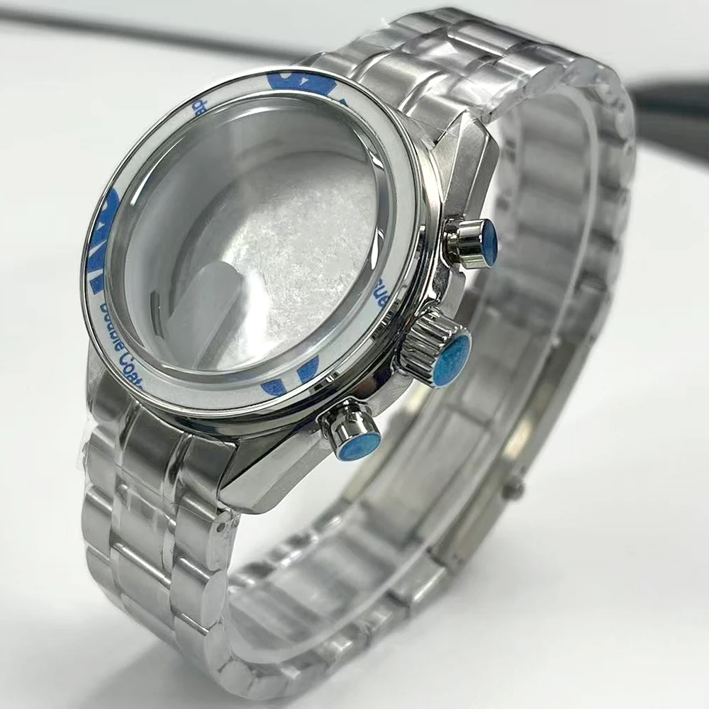 39.7mm stainless steel case with a moon-shaped back cover  case is suitable for the VK63 movement and has 20mm strap accessories