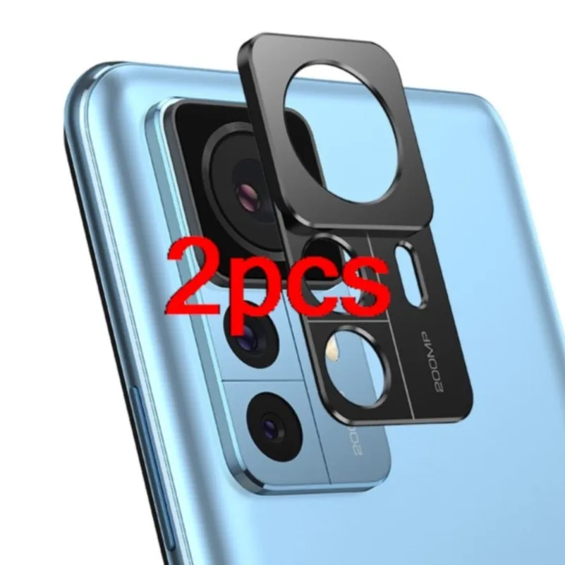 

2 шт. для xiaomi 12t pro, черный чехол для объектива задней камеры, алюминиевый металлический защитный чехол для камеры, защитная задняя пленка для объектива для 12tpro