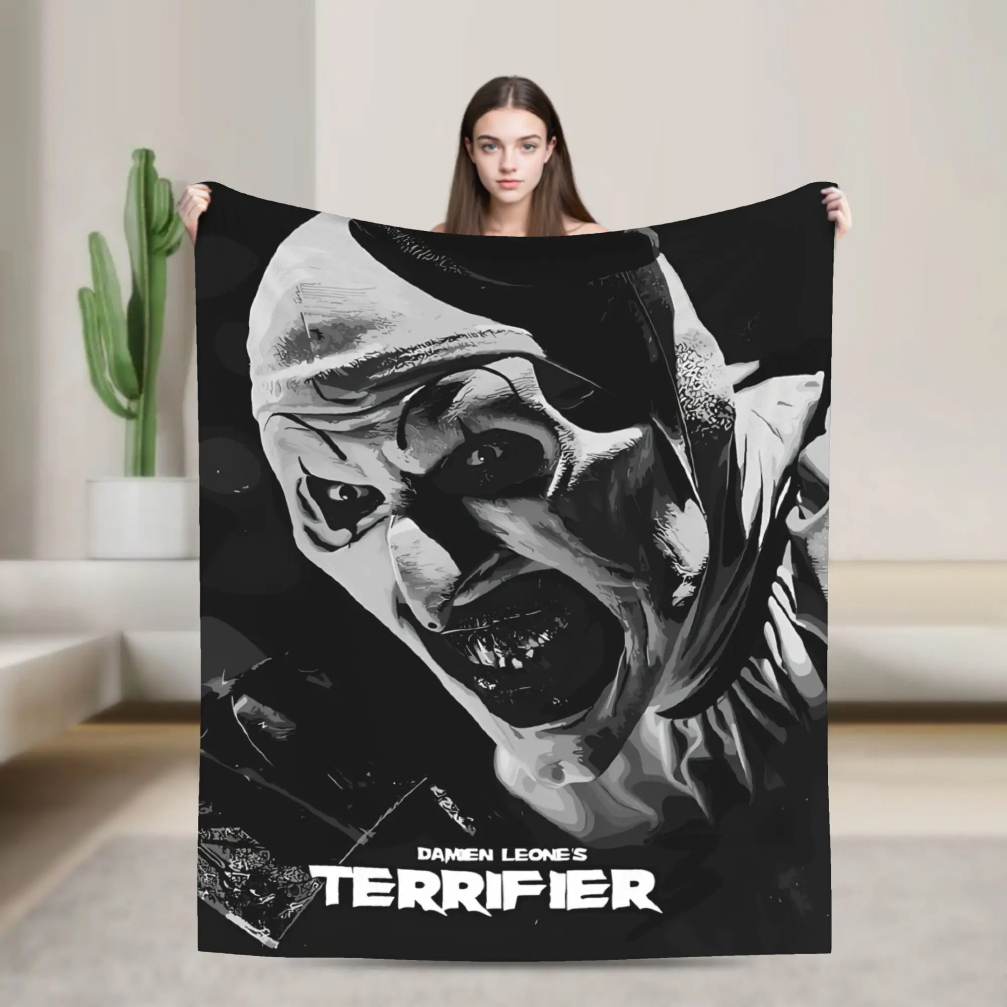Terrifier Movie Soft Warm Blanket  Girls Boys Plush Bedding Throws Fashion Bedroom Flannel Bedspread Sofa Bed Cover