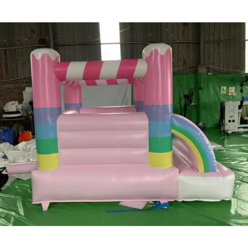 حار بيع التجارية البلاستيكية الوردي نفخ ترتد البيت القفز القلعة للأطفال القفز القلعة الزفاف الحارس #3