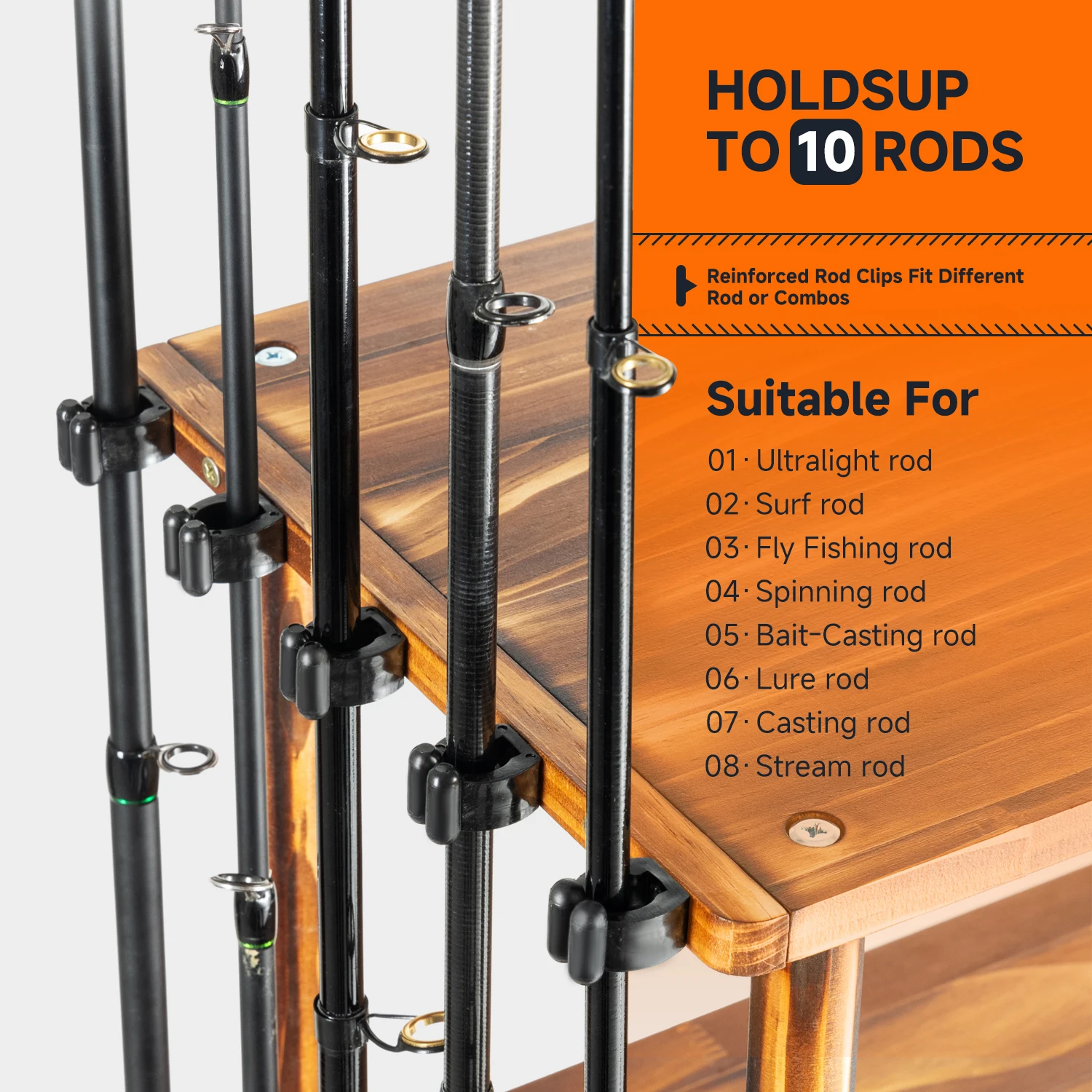 Cylindrical Floor Standing Fishing Rod Holder - Vertical Pole Rack for Tackle Storage