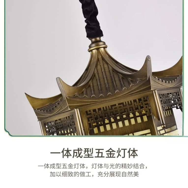 Tea room, new Chinese style, chandelier, antique, gazebo