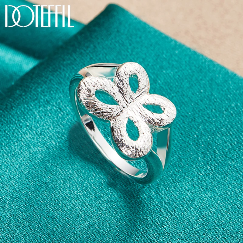 DOTEFFIL Butterfly Ring 925 Sterling Silver For Woman Man Fashion Wedding Engagement Party Gift Charm Jewelry