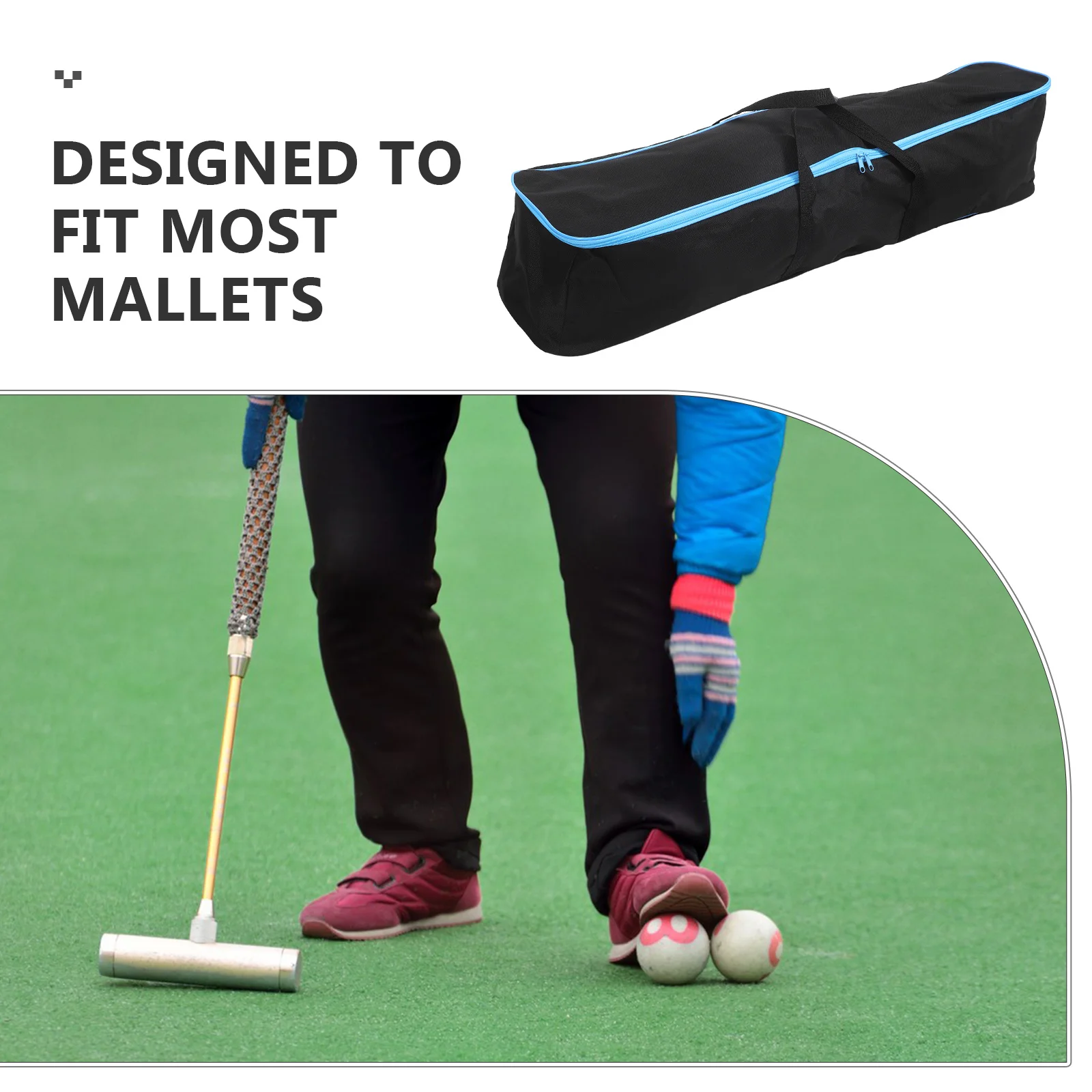 

Oxford Cloth Croquet Mallet Bag Wear-Resist Reusable Storage Pouch for Sports Travel Lightweight Carry Case with Adjustable