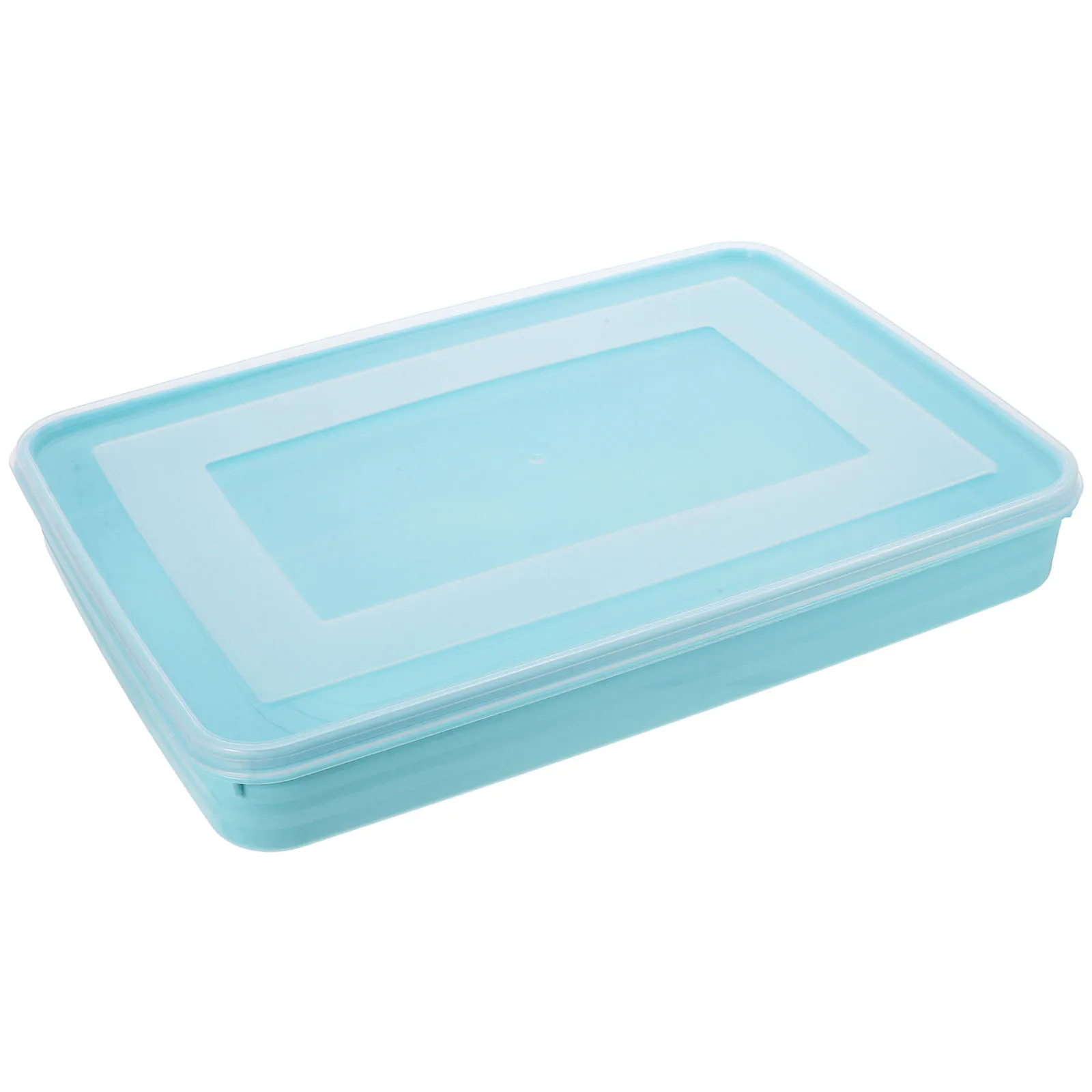 

2pcs Dumpling Box Black Plastic Baking Tray Aluminum Pans Lids Sealed Food Container Fridge Organizer Space Saving