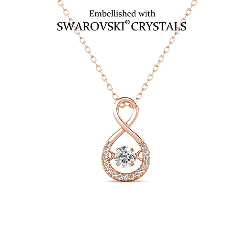 Daisini Crystals from Swarovski Jewelry Necklace Infinite 8-line Design Qulaity Copper Flicker Chokers Birthday Engagement Gift