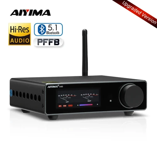 AIYIMA A80 TPA3255 DAC Bluetooth PFFB amplificador de potencia estéreo 300Wx2 Clase D 2,0 amplificador Digital de alta resolución con entrada USB RCA TRS OPT COA