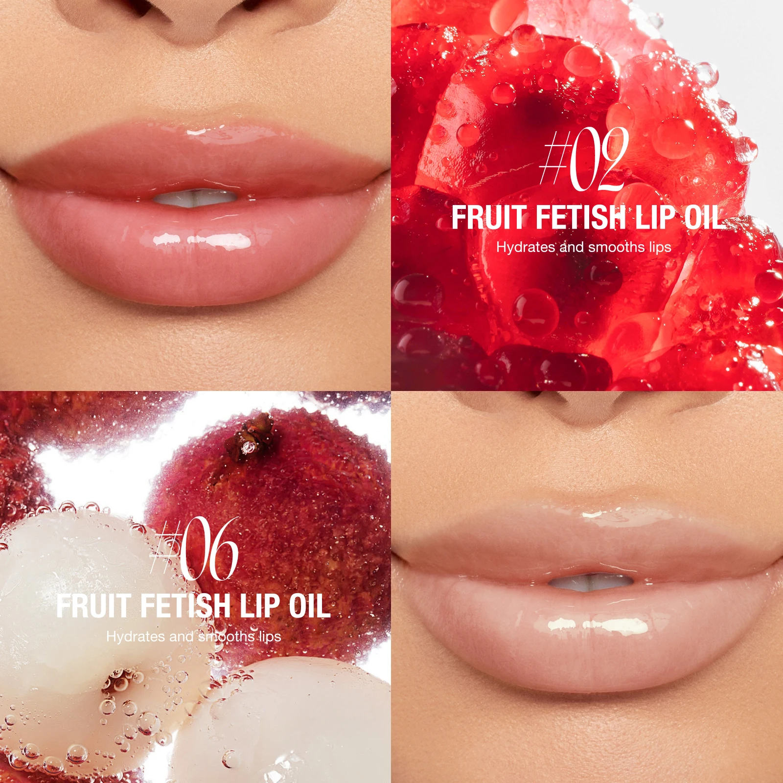 ลิปออยล์ให้ความชุ่มชื้น, ลิปกลอสสีเงา, ลิปบาล์มชนิดน้ำให้ความชุ่มชื้น, ไม่เหนียวเหนอะหนะ, คละสี, แต่งหน้าสำหรับผู้หญิง