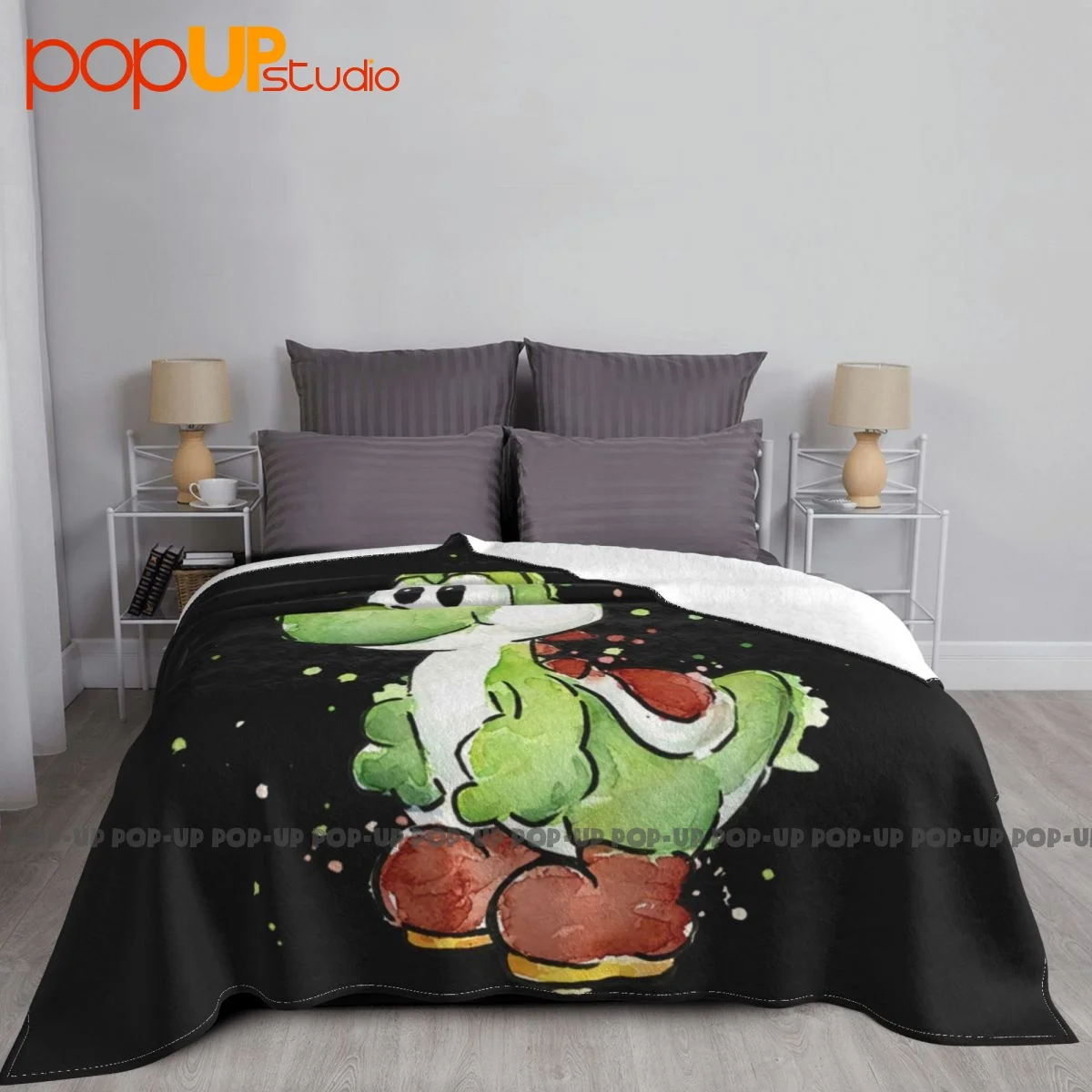 Yoshi Watercolor Blanket Soft Bedroom Nap Blanket Couch Blanket Mechanical Wash