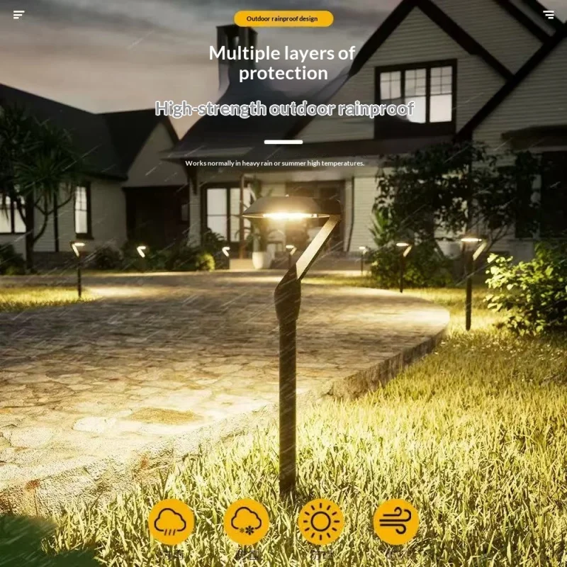 1pc Solar Energy Saving Lamp Super Bright Solar Lawn Lamp Waterproof Household Garden Villa Courtyard LED Solar Lamp