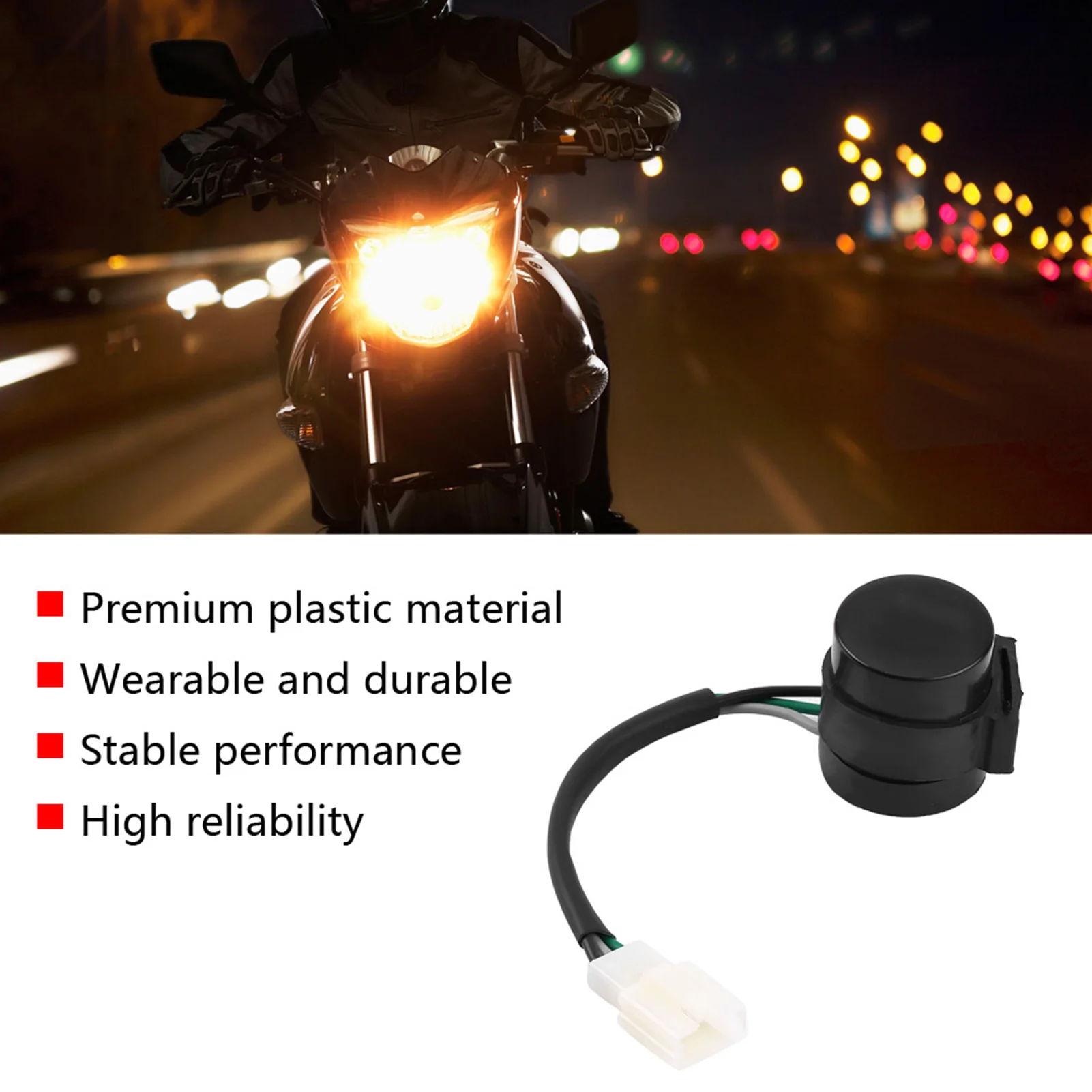 Motorcycle Signal Flasher 3 Pins Round Turn Signal Flasher Relay Blinker for GY6 50‑250cc Motorcycles Scooters Moped ATV